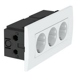 OBO Bettermann Vertr Steckdoseneinheit 3fach 84x185x59 rws SDE-RW D0RW3
