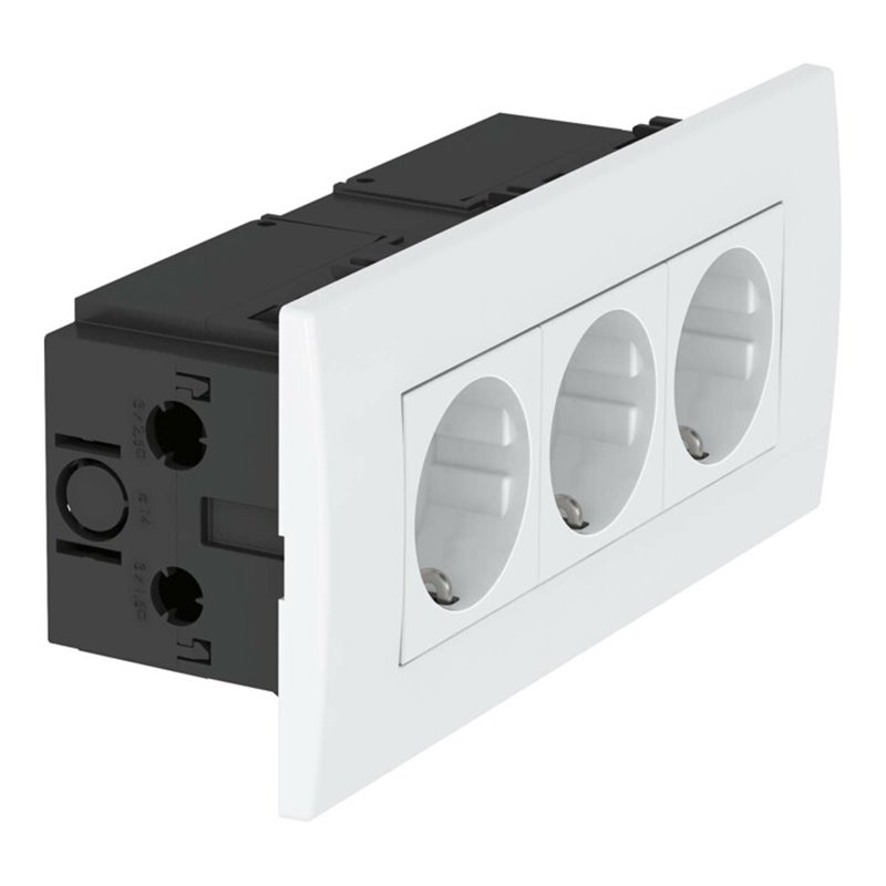 OBO Bettermann Vertr Steckdoseneinheit 3fach 84x185x59 rws SDE-RW D0RW3