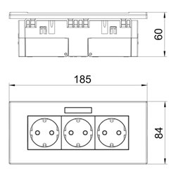 OBO Bettermann Vertr Steckdoseneinheit 3fach 84x185x59mm rt SDE-RW D0RT3B