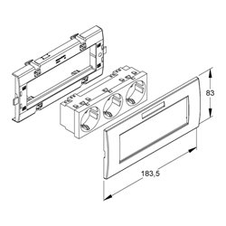 HKL Dreifachsteckdoseneinheit weiss KES-3.3.3
