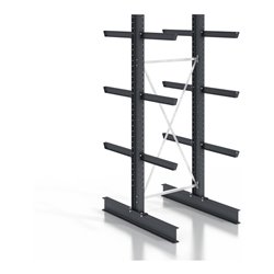 STIER Kragarmregal schraubbar doppelseitig mit 3 Ebenen HxT 2530x400 mm