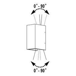 Gnosjö Konstsmide AL LED-Wandleuchte gr/alu Lichtaustr.verstellb 7940-310