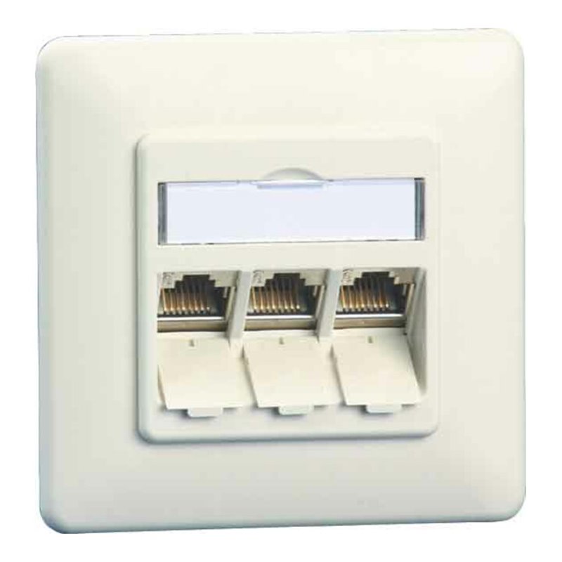 BTR NETCOM Anschlussdose C6Amodul UP 3Port 180 UP,rws TN C6Amod-3UP-180rw