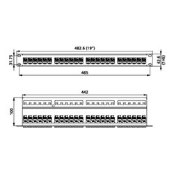 BTR NETCOM Patchfeld C6Amodul 24Port 1HE Edst bestückt TN C6Amod-MP24-Edst