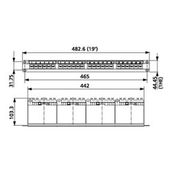 BTR NETCOM 24-Port Panel E-DAT C6A 1HE modular Alu TN EDATC6A-MP24-mod