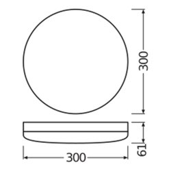 LEDVANCE LED-Wand-/Deckenleuchte 4000K IK10 SF COM 300-24-4000K