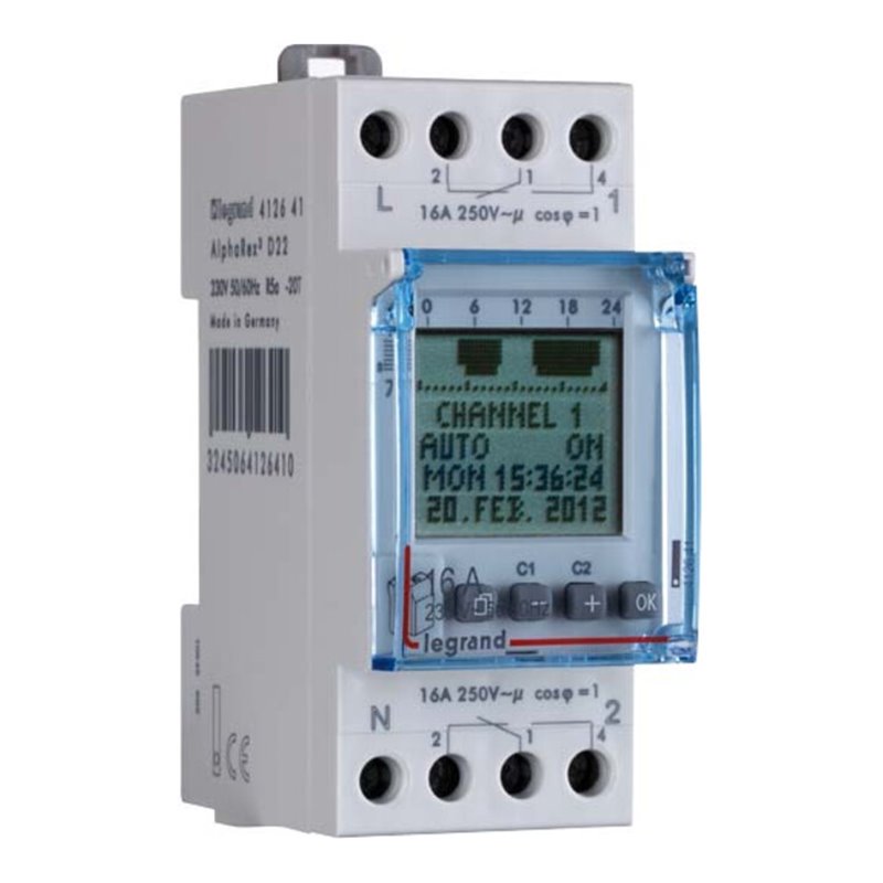 Legrand (BT) Wochenschaltuhr 230V AC 2K AlphaRex3D22/412641