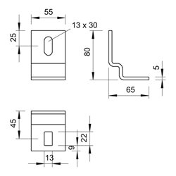 OBO Bettermann Vertr Befestigungswinkel für IS 8-Stiel BW 80 55 FTK LGR