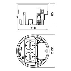 OBO Bettermann Vertr Installationsdose f.GES R2 m.2fach VDE MT