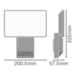 LEDVANCE LED-Strahler mit Sensor 4000K, grau EPROFLOODS274KIP55DG