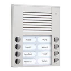 TCS Tür Control Audioaußenstation 2-reihig 8 Tasten AP silber PES08-EN/04