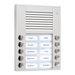 TCS Tür Control Audioaußenstation 2-reihig 10 Tasten AP silber PES10-EN/04
