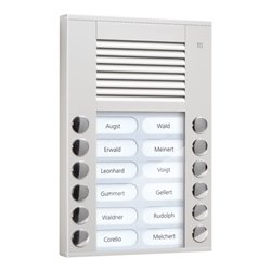 TCS Tür Control Audioaußenstation 2-reihig 12 Tasten AP silber PES12-EN/04