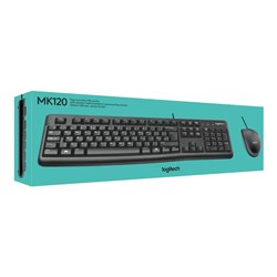 Logitech Tastatur/Maus Set USB,1000dpi MK120 sw