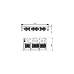 Telegärtner 19' ISDN-Panel 50-Port 1HE, RAL7035 MPPISDN 50-H kurz