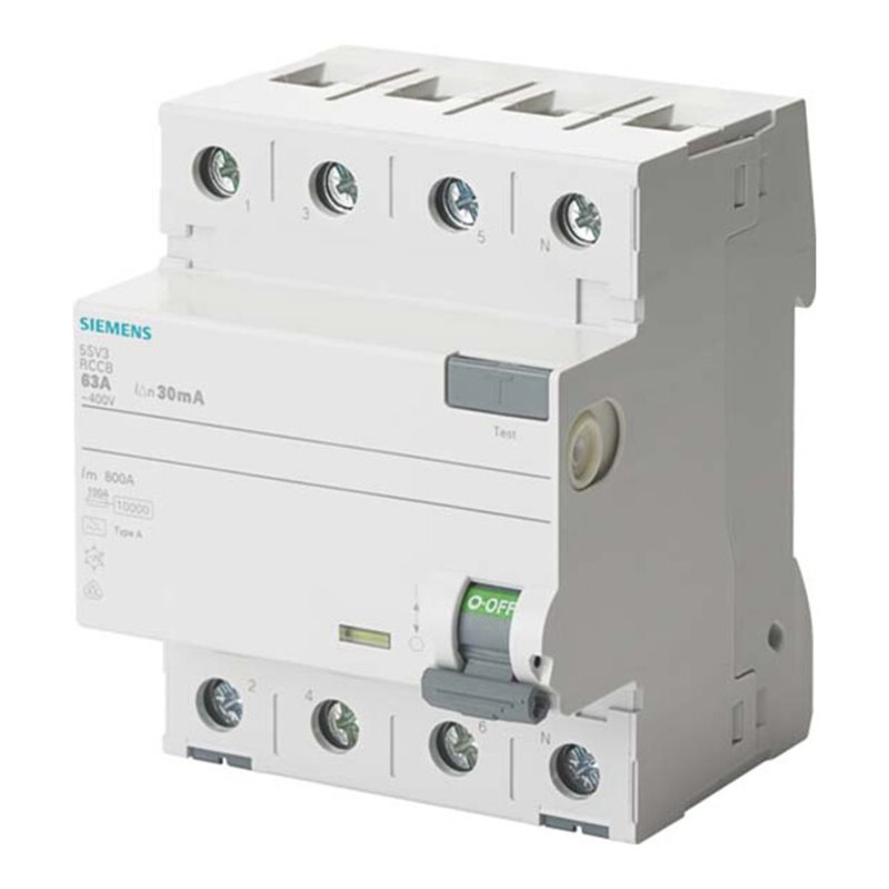 Siemens Indus.Sector FI-Schutzschalter Typ A, 500mA , 63A 5SV3746-6