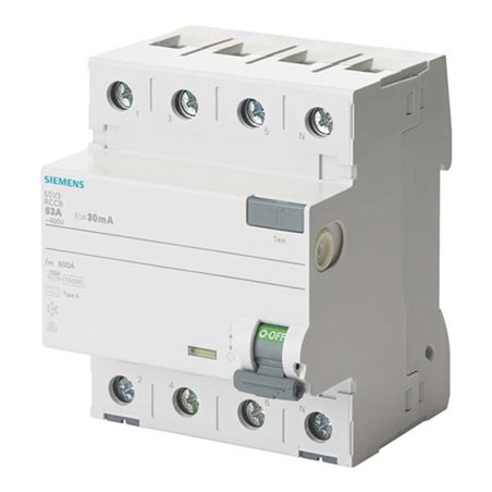 Siemens Indus.Sector FI-Schutzschalter Typ A, 500mA , 63A 5SV3746-6