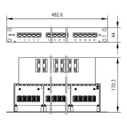 Telegärtner 19Z.Patch Panel 1HE MPPI25-H Cat3,gr 100007025