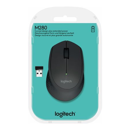 Logitech Maus Wireless Optisch,1000dpi,3Ta M280 sw