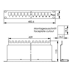 Telegärtner Modulträger 1HE incl. 24AMJ Module 100007029