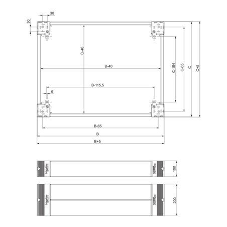Schneider Electric Sockel 200mm Fronteinbausatz NSYSPF8200