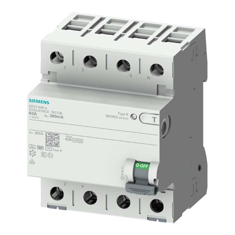 Siemens Indus.Sector FI-Schutzschalter Typ B, 300mA , 63A 5SV3646-4