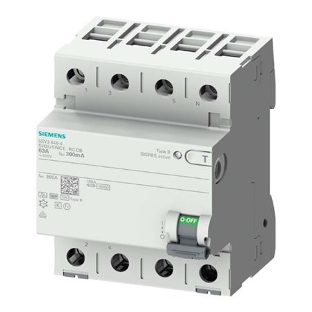 Siemens Indus.Sector FI-Schutzschalter Typ B, 300mA , 63A 5SV3646-4