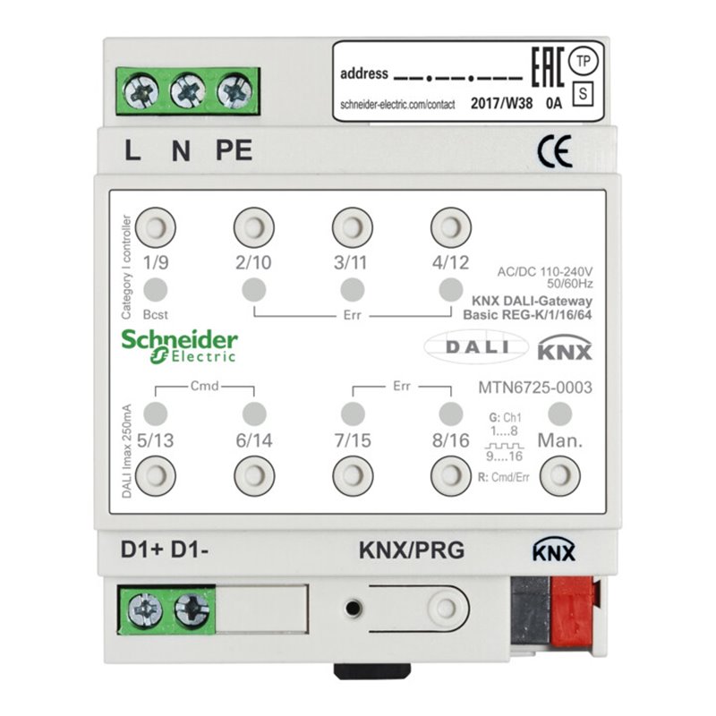 Schneider Electric KNX DALI-Gateway Basic REG-K/1/16/64 1Kanal MTN6725-0003