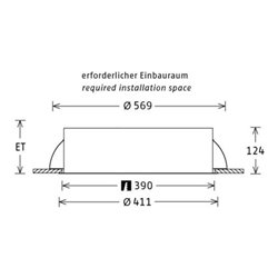 LTS Licht&Leuchten LED-Einbauleuchte 23W 4000K 1399lm PLL27410401/DALI si