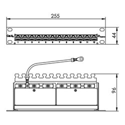 Telegärtner Mini PatchPanel Cat.6A MPP12-HS K 100007002