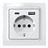 Eltako Schutzkontakt-Steckdose reinweiß glänzend DSS55E+USBA+C-wg