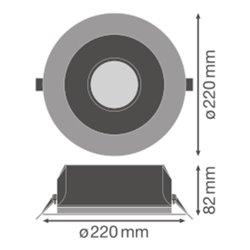 LEDVANCE Downlight 4000K UGR19 ZBVR WT DLU19DN195PFM21W4KZB