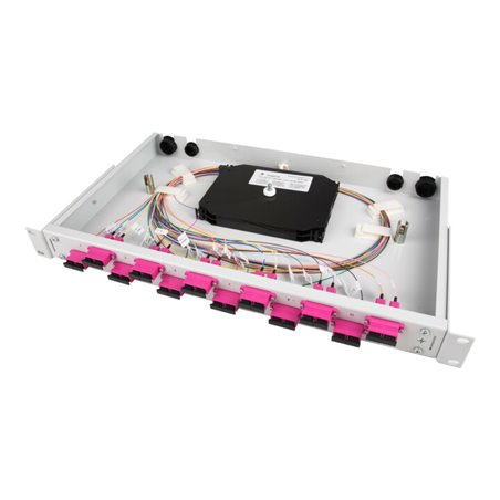 Telegärtner Spleißbox bestückt 12xSCD 50/125OM4 1HE TNSB-Be-12SCD-50-OM4