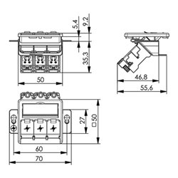 Telegärtner Modulaufn. AMJ-S 3fach T568A UP/50flexCat6A 100022966