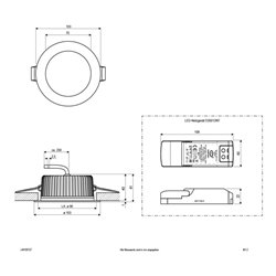 EVN Lichttechnik LED Deckeneinbauleuchte 2700K rund IP44-240V L44100127