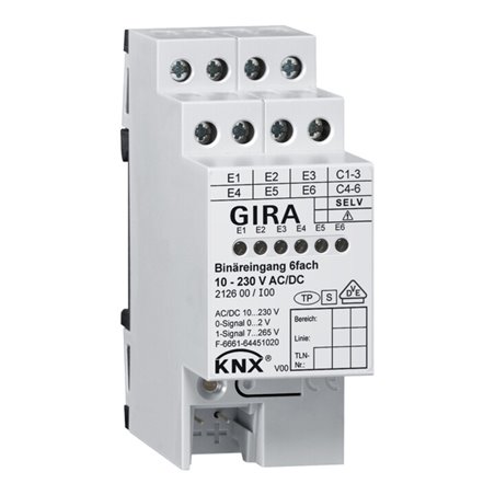 Gira Binäreingang 6f. KNX 10-230V AC/DC 212600