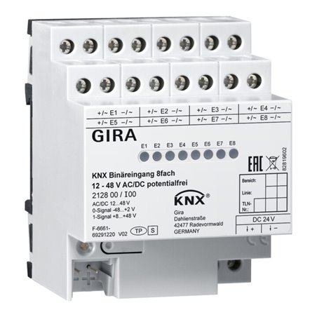 Gira Binäreingang 8f. KNX 12-8V AC/DC 212800