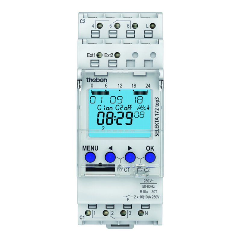 Theben Digitale Zeitschaltuhr Auto+Wochenprog. 2K SELEKTA 172 top3