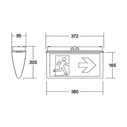 Brumberg Leuchten LED-Rettungszeichenleuchte mit Piktogramm, 3/8h 79030004