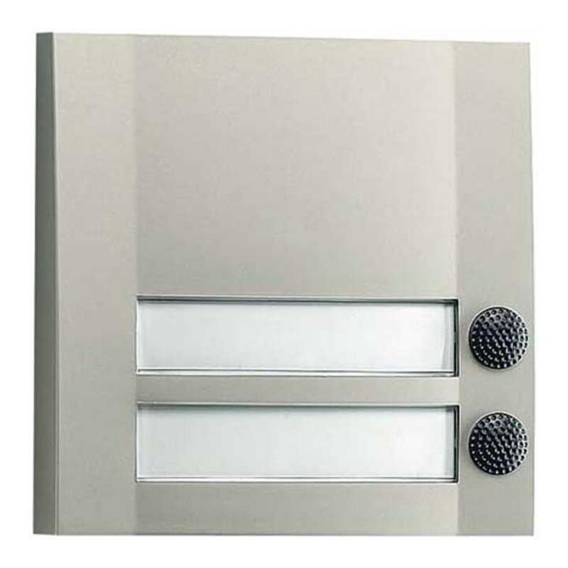 Grothe Klingeltaster 2fach 90x90x18,5mm, sil/sw DOMOLUX DUO SIM/SW