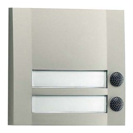 Grothe Klingeltaster 2fach 90x90x18,5mm, sil/sw DOMOLUX DUO SIM/SW