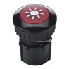Grothe Klingeltaster rund 14,6mm Kn.rot, Hülse alu/sw PROTACT 100 LED