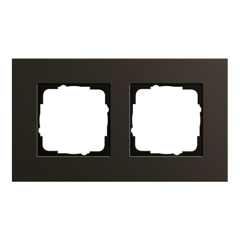 Gira Abdeckrahmen 2-fach aluminium braun 0212127