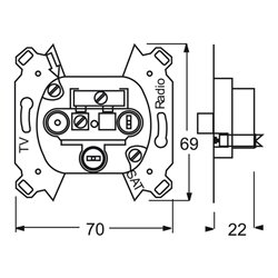 Busch-Jaeger Antennendos.-Einsatz SAT, Stich 0232-101