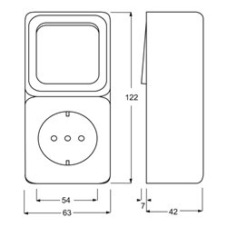 Busch-Jaeger Kombination Steckd.+We.schalter 2601/6/2300 EAP