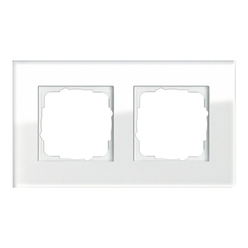Gira Abdeckrahmen 2f. weissglas Esprit 021212