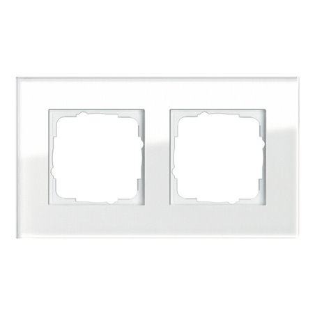 Gira Abdeckrahmen 2f. weissglas Esprit 021212