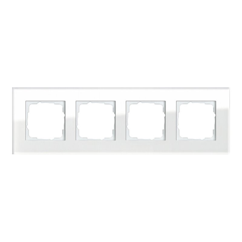 Gira Abdeckrahmen 4f. weissglas 021412