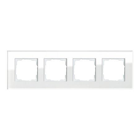 Gira Abdeckrahmen 4f. weissglas 021412