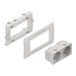 HKL Zweifachsteckdoseneinheit weiss KES-2.3.3